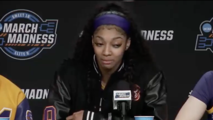 Angel Reese speaks after loss to Iowa in the Elite Eight